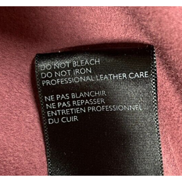 Cleobella Everly Fringe Moto 100% Genuine Sheep Leather Jacket Burgundy Red L - Picture 13 of 13